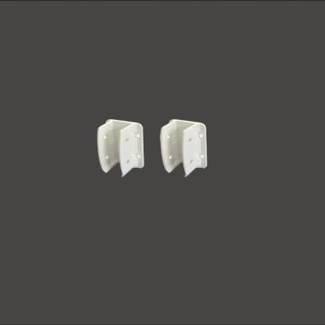 1-1/2 In. x 3 In. White Vinyl Fence Panel Mounting Kit (2-Pack)