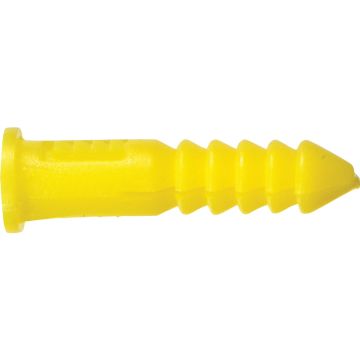 Hillman #4 - #6 - #8 Thread x 7/8 In. Yellow Ribbed Plastic Anchor (100 Ct.)