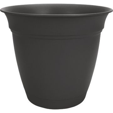 HC Companies Eclipse 20 In. Black Planter with Saucer