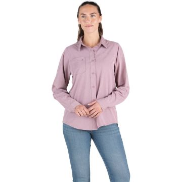Berne Flex180 Women's 2XL Heathered Elderberry UPF Button Down Long Sleeve Shirt