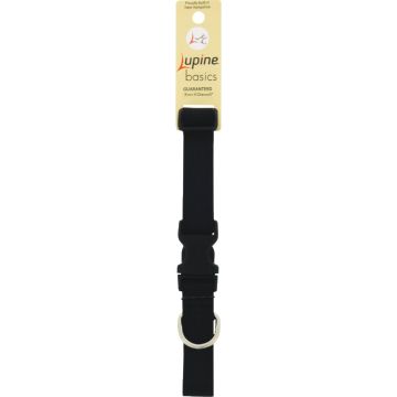 Lupine 1 In. Traditional Solid Black 12 to 20in.   Adjustable Medium Dog Collar