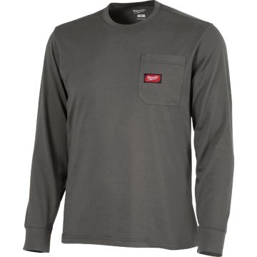 Milwaukee GridIron XL Gray Long Sleeve Heavy-Duty Pocket T-Shirt