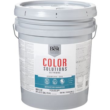 Do it Best Color Solutions Latex Self-Priming Satin Interior Wall Paint, Extra Deep Base, 5 Gal.