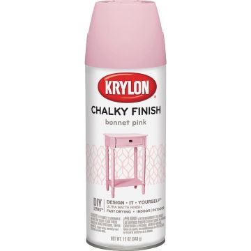 Krylon CHALKY FINISH 12 Oz. Ultra Matte Chalk Spray Paint, Bonnet Pink