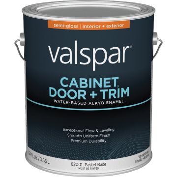 Valspar Cabinet Door & Trim Waterborne Alkyd Semi-Gloss Interior/Exterior Enamel, Pastel Base, 1 Gal.