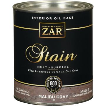 ZAR Oil-Based Wood Stain, Malibu Gray, 1 Qt.
