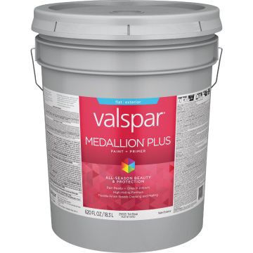 Valspar Medallion Plus Premium Paint & Primer Flat Exterior Paint, Tint Base, 5 Gal.