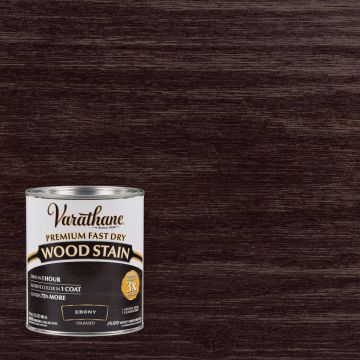Varathane Fast Dry Ebony Wood Urethane Modified Alkyd Interior Wood Stain, 1 Qt.