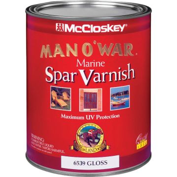 McCloskey Man O'War Gloss Low VOC Marine Spar Interior & Exterior Varnish, Quart