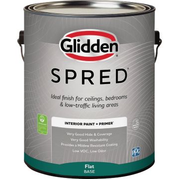 Glidden Spred Interior Paint + Primer Flat White Pastel Base Gallon