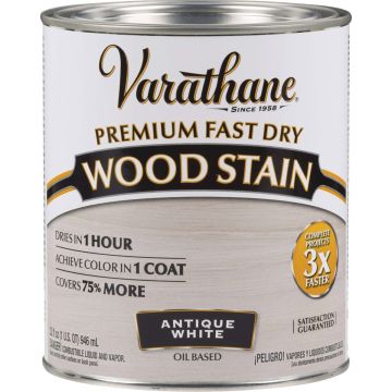 Varathane Fast Dry Antique White Urethane Modified Alkyd Interior Wood Stain, 1 Qt.