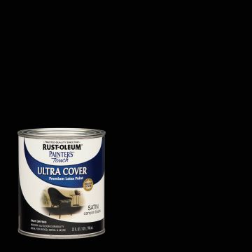 Rust-Oleum Painter's Touch 2X Ultra Cover Premium Latex Paint, Satin Canyon Black, 1 Qt.