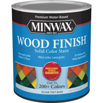 Minwax Wood Finish Water-Based Solid Color Stain, Clear Tint Base, 1 Qt.