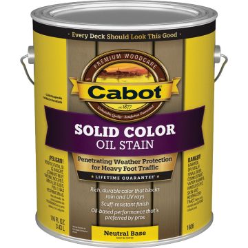 Cabot Solid Color Oil Stain, Neutral Base, 1 Gal.