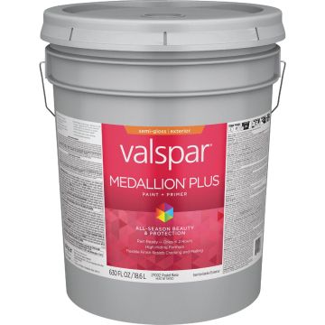 Valspar Medallion Plus Premium Paint & Primer Semi-Gloss Exterior Paint, Pastel Base, 5 Gal.
