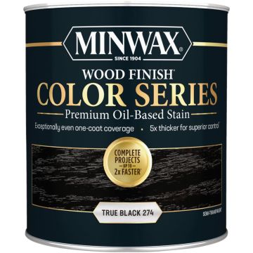 Minwax Wood Finish Color Series Oil-Based Stain, True Black, 1 Qt.