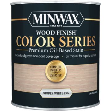 Minwax Wood Finish Color Series Oil-Based Stain, Simply White, 1 Qt.
