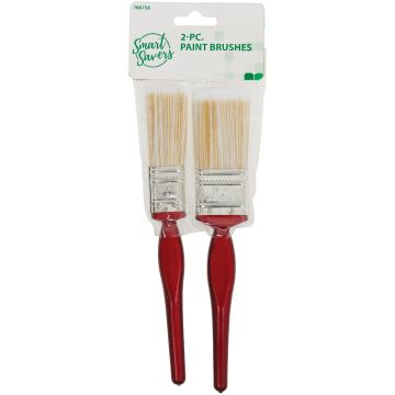 Smart Savers 1 In. Flat, 1-1/2 In. Flat Polyester Assorted Paint Brush Set (2-Pack)
