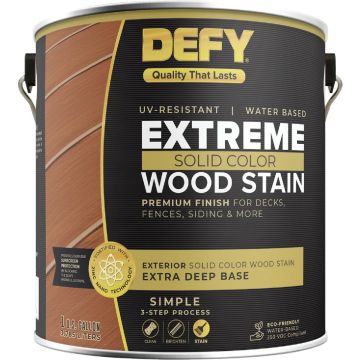 Defy Extreme Solid Color Wood Stain, Extra Deep Base, 1 Gal.