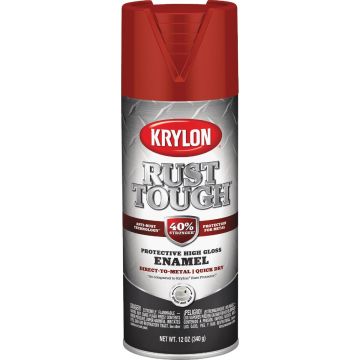 Krylon Rust Tough 12 Oz. Gloss Alkyd Enamel Spray Paint, Cherry Red