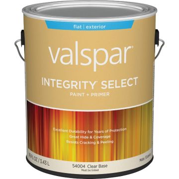 Valspar Integrity Select Flat Paint & Primer Exterior Paint, Clear Base, 1 Gal.