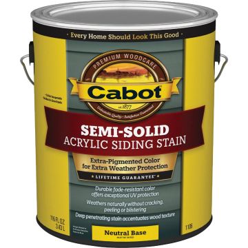 Cabot Semi-Solid Exterior Stain, 1106 Neutral Base, 1 Gal.