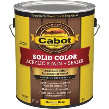 Cabot Solid Color Acrylic Deck Stain, 1808 Medium Base, 1 Gal.