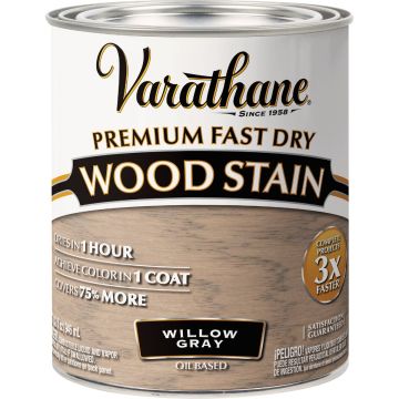 Varathane Fast Dry Willow Gray Urethane Modified Alkyd Interior Wood Stain, 1 Qt.