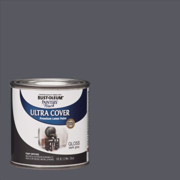 Rust-Oleum Painter's Touch 2X Ultra Cover Premium Latex Paint, Dark Gray, 1/2 Pt.