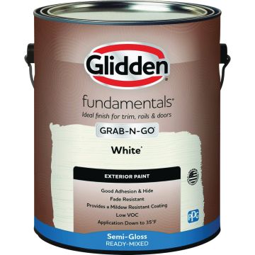 Glidden Fundamentals Exterior Grab-N-Go White Semi Gloss Gallon
