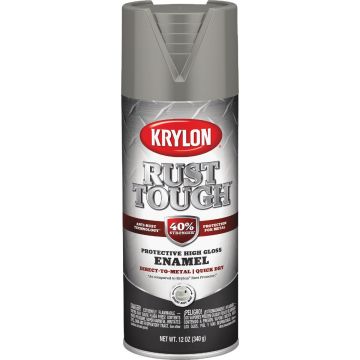 Krylon Rust Tough 12 Oz. Gloss Alkyd Enamel Spray Paint, Classic Gray