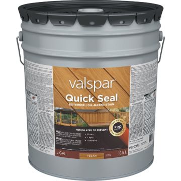 Valspar Quick Seal Oil Based Exterior Stain, Pecan, 5 Gal.