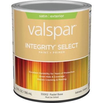 Valspar Integrity Select Satin Paint & Primer Exterior Paint, Pastel Base, 1 Qt.
