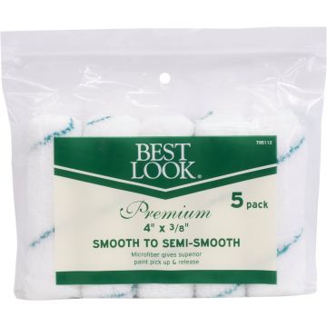 Best Look 4 In. x 3/8 In. Premium Microfiber Mini Roller (5-Pack)