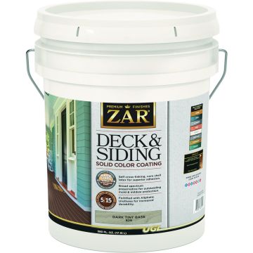 ZAR Solid Deck & Siding Coating, Dark Tint Base, 5 Gal.