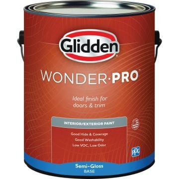 Glidden WonderPro Interior/Exterior Semi-Gloss Paint, White & Pastel Base, 1 Gal.