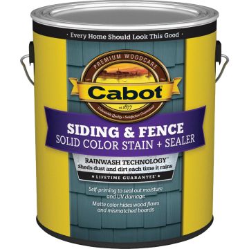 Cabot Solid Color Acrylic Siding & Fence Stain + Sealer, 0801 White Base, 1 Gal.