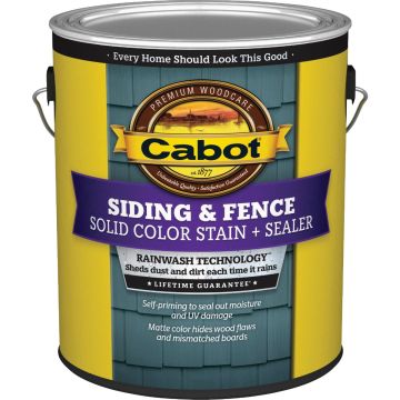 Cabot Solid Color Acrylic Siding & Fence Stain + Sealer, 0812 Ultra White, 1 Gal.