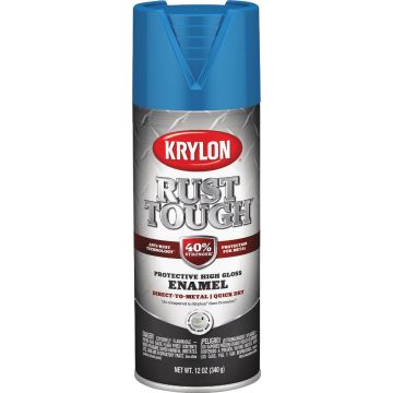 Krylon Rust Tough 12 Oz. Gloss Alkyd Enamel Spray Paint, Safety Blue