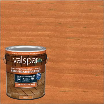 Valspar Semi Transparent Deck Stain, Redwood, 1 Gal.