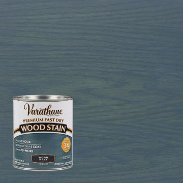 Varathane Fast Dry Worn Navy Urethane Modified Alkyd Interior Wood Stain, 1 Qt.