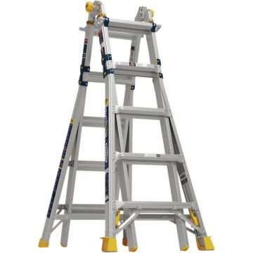 Werner 22 Ft. Aluminum Multi-Position Telescoping Ladder with 375 Lb. Load Capacity, Type IAA Ladder Rating