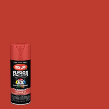 Krylon Fusion All-In-One 12 Oz. Matte Spray Paint, Fire Red