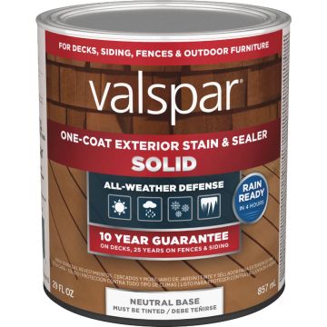 Valspar Solid Deck Stain, Neutral Base, 1 Qt.