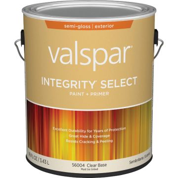 Valspar Integrity Select Semi-Gloss Paint & Primer Exterior Paint, Clear Base, 1 Gal.