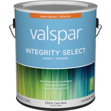 Valspar Integrity Select Paint & Primer Semi-Gloss Interior Paint, Clear Base, 1 Gal.