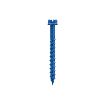 Image of Simpson Strong-Tie TNT25214HC8 Titen Turbo™ — 1/4 in. x 2-1/4 in. Hex-Head Concrete and Masonry Screw, Blue (8-Qty) (Pack of 5520)