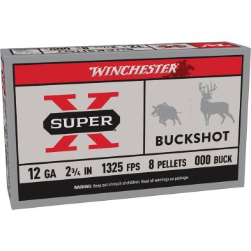 Winchester Super X 12 ga 2-3/4 In. 00 Buck/9 Pellets Buckshot Ammunition