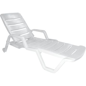 Adams White Resin Adjustable Chaise Lounge