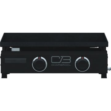 Char-Broil 22 In. Performance Series Portable Tabletop 2 Burner Propane Gas Griddle, Black